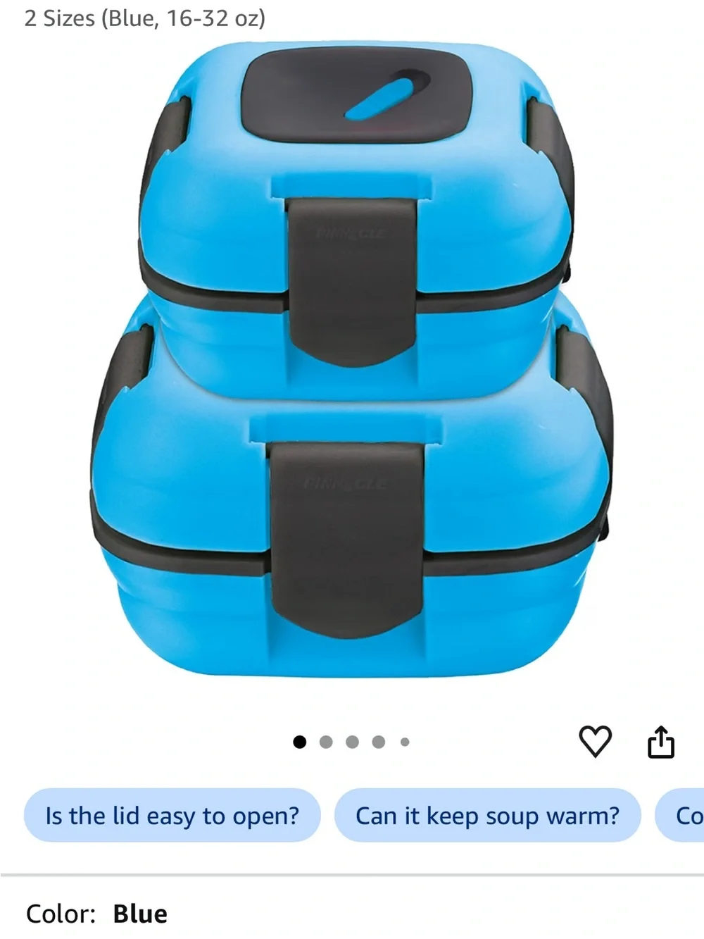 Blue and Gray Thermal Lunch Container Set